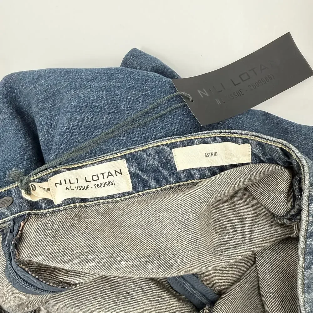 Nili Lotan Astrid Denim Skirt SZ 30 NWT Classic Wash Blue ALine Maxi Cotton Jean
